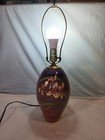 Lakshmi Pottery james Hardman 1986 Vintage Hand-painted Lamp  Irises  Very Nice 