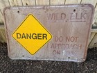 California Dept State Parks    danger Wild  Elk     Vintage Aluminum Sign Actual