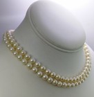 Vintage 14k White Gold 6mm Pearl Multi Strand Necklace 15 
