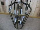 Vintage Mcm Colonial Ceiling Light Brass Lantern Hanging Pendant Fixture 40-in