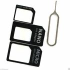 50 Set Nano Sim Card To Micro Standard Adapter Adaptor Converter Set 4 In 1