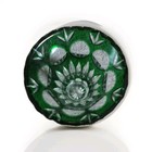 Small Vintage Vase Green Cut To Clear Crystal