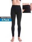 Warm Fleece Lined Thick Brushed Full Length Leggings Winter Thermal Pant 4 Pack