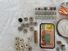 Lot Of Vintage Sewing Supplies 2 Wiss Scissors Thimbles Bobbins Needles