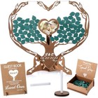 Heart Shaped Wedding Guest Book Alternative Rustic Wooden Tree Sign We