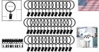 40 Pack Eyelet Curtain Rings With Clips  Heavy-duty Black Metal  1 26 Inch Size