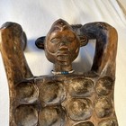 Vintage African Mancala Game Board Songye Hand Carved Wooden 15x37   