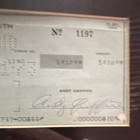 Andy Griffith Signed Original Bank Of America Check Framed Display W  B w Photo