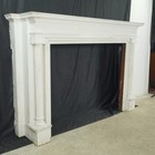 Antique Federal White Wooden Fireplace Mantel