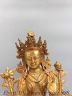 12  Tibetan Temple Bronze Gilt Green Tara Kwan-yin Guanyin Goddess Buddha Statue