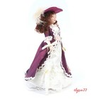 1 12 Scale Dollhouse Miniatures Tiny Porcelain Doll Gauze Dress Feathered Hat