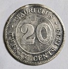 1899 Mauritius 20 Cents Silver Coin