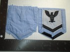 Pair Of Vintage Us Navy E-5 Petty Officer 2nd Class Chambray Utility Shirt Patch