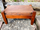 Antique Walnut Mission Style Arts   Crafts Style Foot Stool 1920