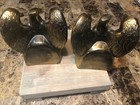 Pair Of Vintage American Eagle Bookends 1776 Cast Metal brass W bronze Finish
