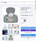 Hiccapop Ultra Baby Wipe Warmer   Dispenser Built-in Night Light Auto Off