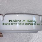 Vtg Ringnes Brewery Oslo Norway Ashtray White Glass Beer Bar Tavern