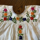 Vintage Mexican Embroidered Peasant Blouse Top Shirt Bust 34    Pockets Euc