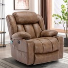 360   Swivel Overstuffed Manual Massage Glider Recliner With Heat And Vibration