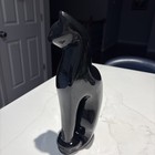 Ceramic Glossy Elegant Black Cat Figurine Mcm Vintage
