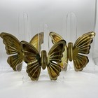 Vintage Brass Butterflies Wall Decor Gold Tone Metal Mcm Wall Hanging Set Of 3