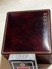 Vintage Italian Leather Playing Card Box For Liberty London Mid Century Gift Set