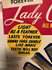 Rare Vintage Lady Cornell Forever Comb Store Display Metal Combs Nos Barber Shop