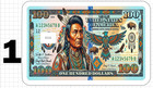Native American Bill Credit Atm Debit Gift Card Skin Sticker Chief Indian Dollar