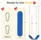 2x Swing Seat For Swing Set  Support 330lb  With Coated Chain   Snap Hooks  Blue