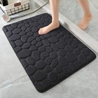 Memory Foam Bath Mat  Super Absorbent Machine Washable Cobblestone Rug    2pcs   