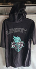 Wnba Ny Liberty Womens Short Sleeve Hoodie Size Medium Black