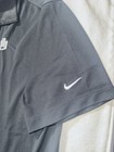 Nike Golf Dri-fit Men s L Gray Solid Short Sleeve Golf Polo Shirt Logo