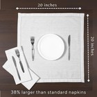 Formal Dinner Napkins  White Linen Cotton  Hemstitched  12 In Pack
