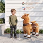 Qaba Ride On Horse  37 4  Plush Riding Pony With Rolling Wheels  Brown