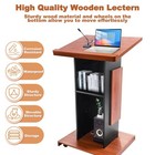47  Wooden Podium Stand  15mm Particle Board Lectern With Storage Space