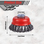 Wire Cup Brush For 4 1 2 Angle Grinder  2 Pack 3 Inch Wire Brush For Grinders  5