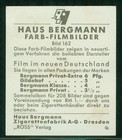 Movie Card  0223  Stan Laurel  1934  Haus Bergmann  Farb   162  error   rare 
