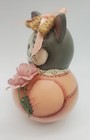 Vintage Kitty Cat Hand Painted  Gourd Tiro Ohio Signed Donna Mikesel Granny Core