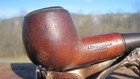Vintage Longchamp France Leather Wrapped Billiard Smoking Estate Pipe 5 5  L