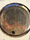 1865 Three 3 Cent Nickel With Hole  Nice Toning