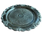 Antique F  B  Rogers Silverplate Footed Nouveau Design Cake Stand  Made In Italy