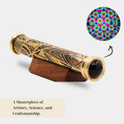 Brass Handmade Teleidoscope  Vintage Look Kaleidoscope With Wooden Display Stand