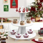 3-tier Cardboard Cupcake Stad Tower Cupcake Display Holder For Wedding Birthday