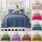 Reversible Quilted Coverlet Bedspread Set With Pillow Shams Luxury Twin Bedding