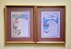 Framed Reproduction 1908 French Cruise Line Dinner Menu s Set Of Two