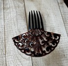 Late Victorian Spanish Peineta Mantilla Hair Comb Vintage Faux Tortoise Shell