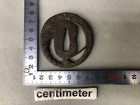 Y8312 Tsuba Iron Sword Guard Shrimp Inlay Japan Samurai Katana Koshirae Edo