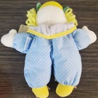 Vtg Eden Sweet Shakes Terrycloth Clown Blue Polka Dots Plush Baby Rattle Tags