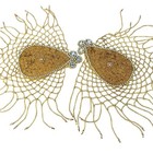 Vintage Showgirl Gold Beaded Epaulettes Fringe Costume Theater Burlesque Glam