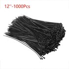 1000pcs 12  Cable Zip Ties Heavy Duty 40lbs Ultra Nylon Wrap Wire Uv Resistant